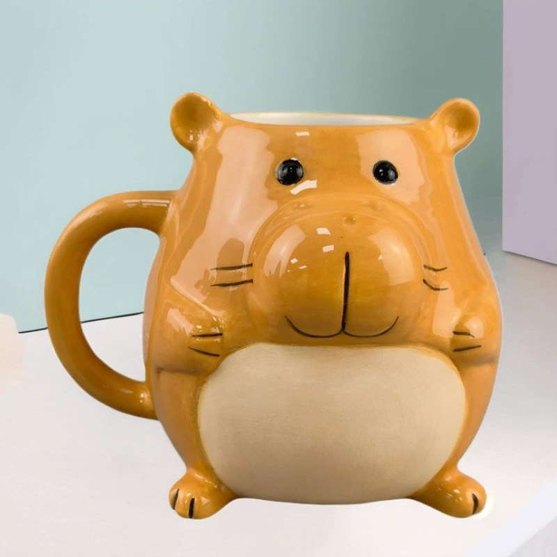 Kapibara Ceramic Mug Capybara Water Cup Household Milk Hedgehog Breakfast Cup Niche Design Coffee Cup