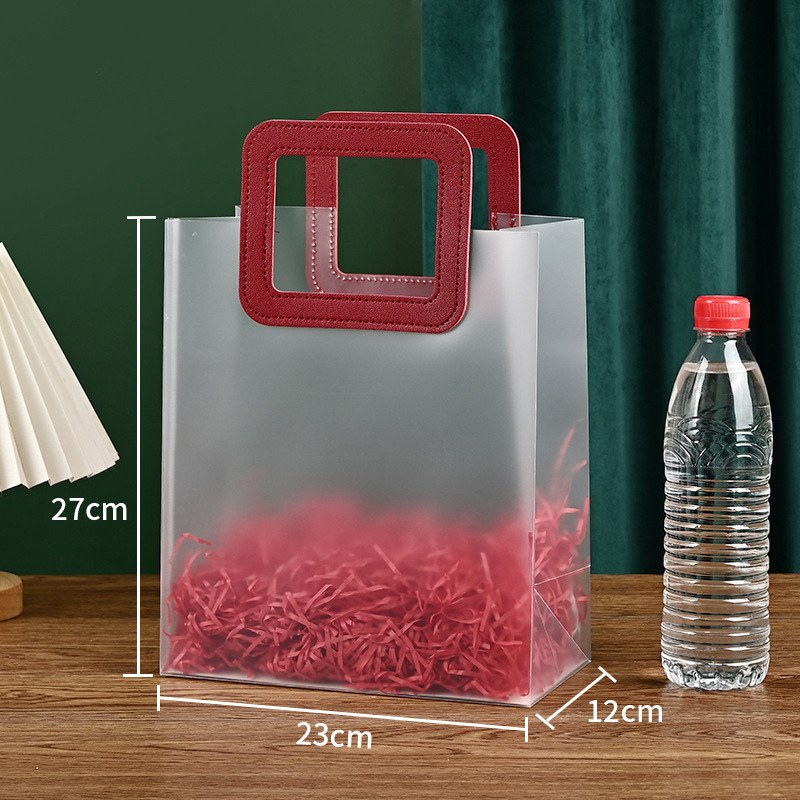 Burgundy square handle 23X12X27 - Burgundy square portable 23x12x27; 28*23*11cm large vertical version; square