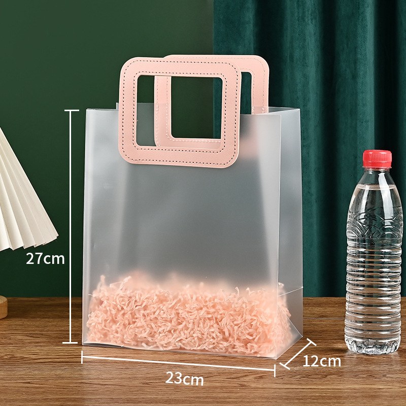 Pink square handle 23X12X27 - Pink square portable 23x12x27; 28*23*11cm large vertical version; square