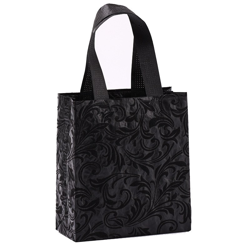 Pink leaf pattern - Black phoenix tail pattern; 20*18*8; patterned non-woven fabric