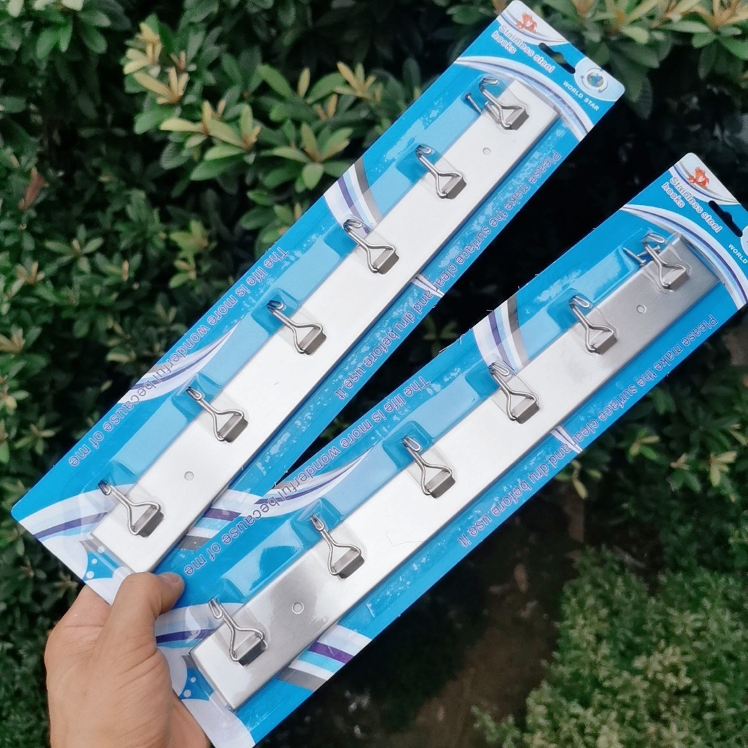 Stainless steel 6 pieces in a row - Adhesive hook3