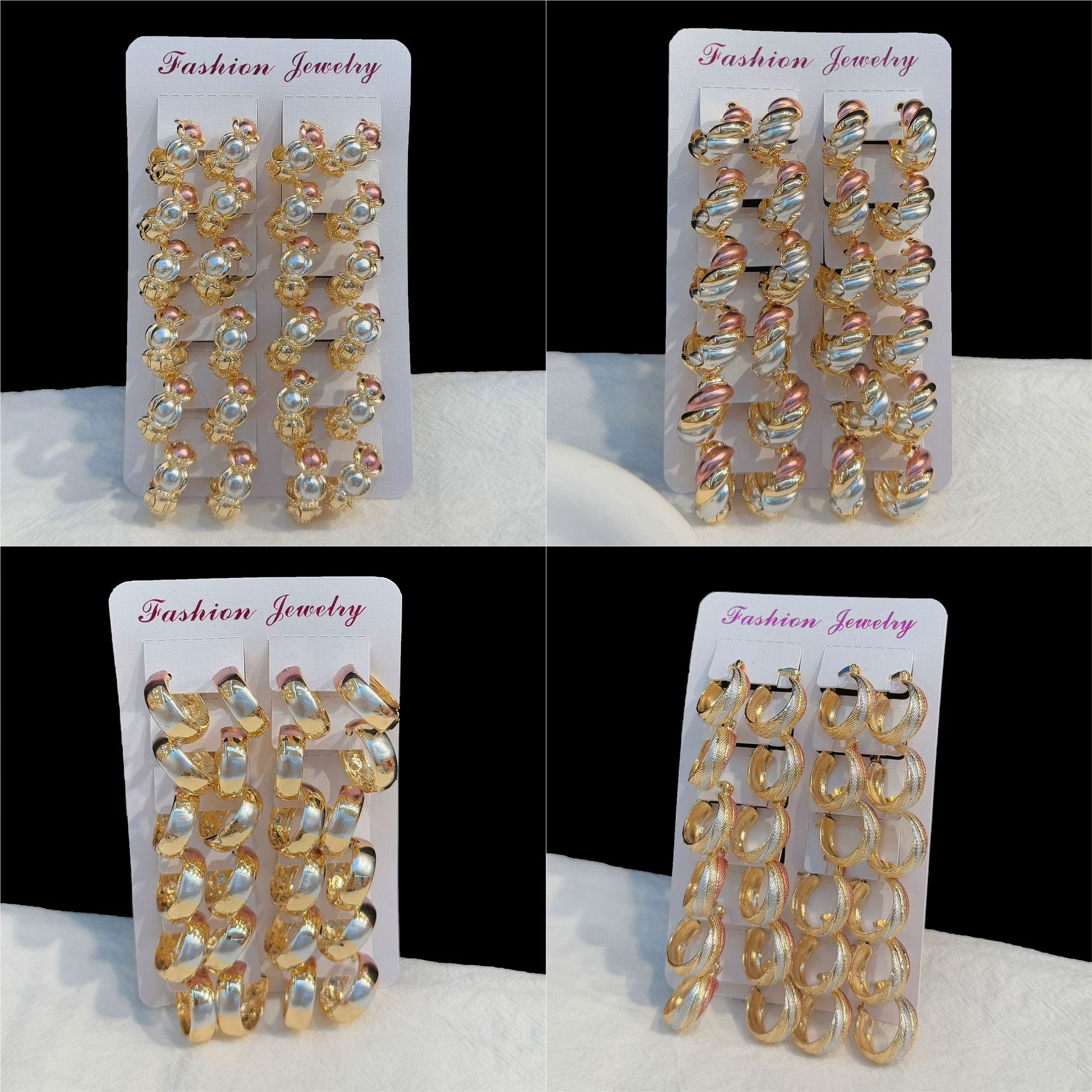 Middle East CC Two-tone Pearl Earrings for Women, Luxury and Sophisticated Design, Niche Style, Vintage Court Style Earrings
