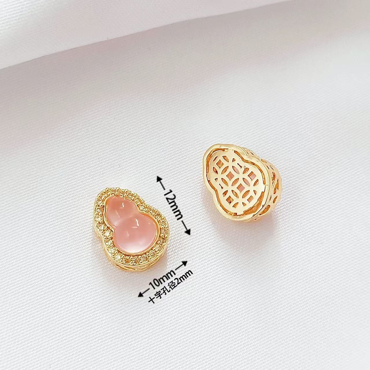 14k gold-filled pink and purple gourd spacer beads