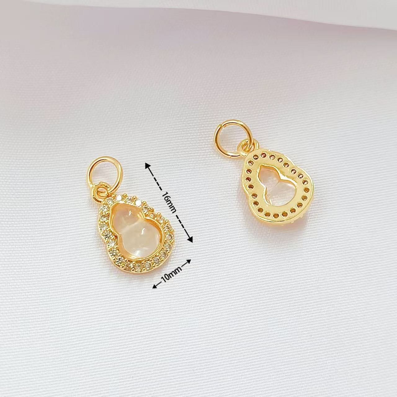 14k gold-filled transparent zirconium gourd pendant 1 piece