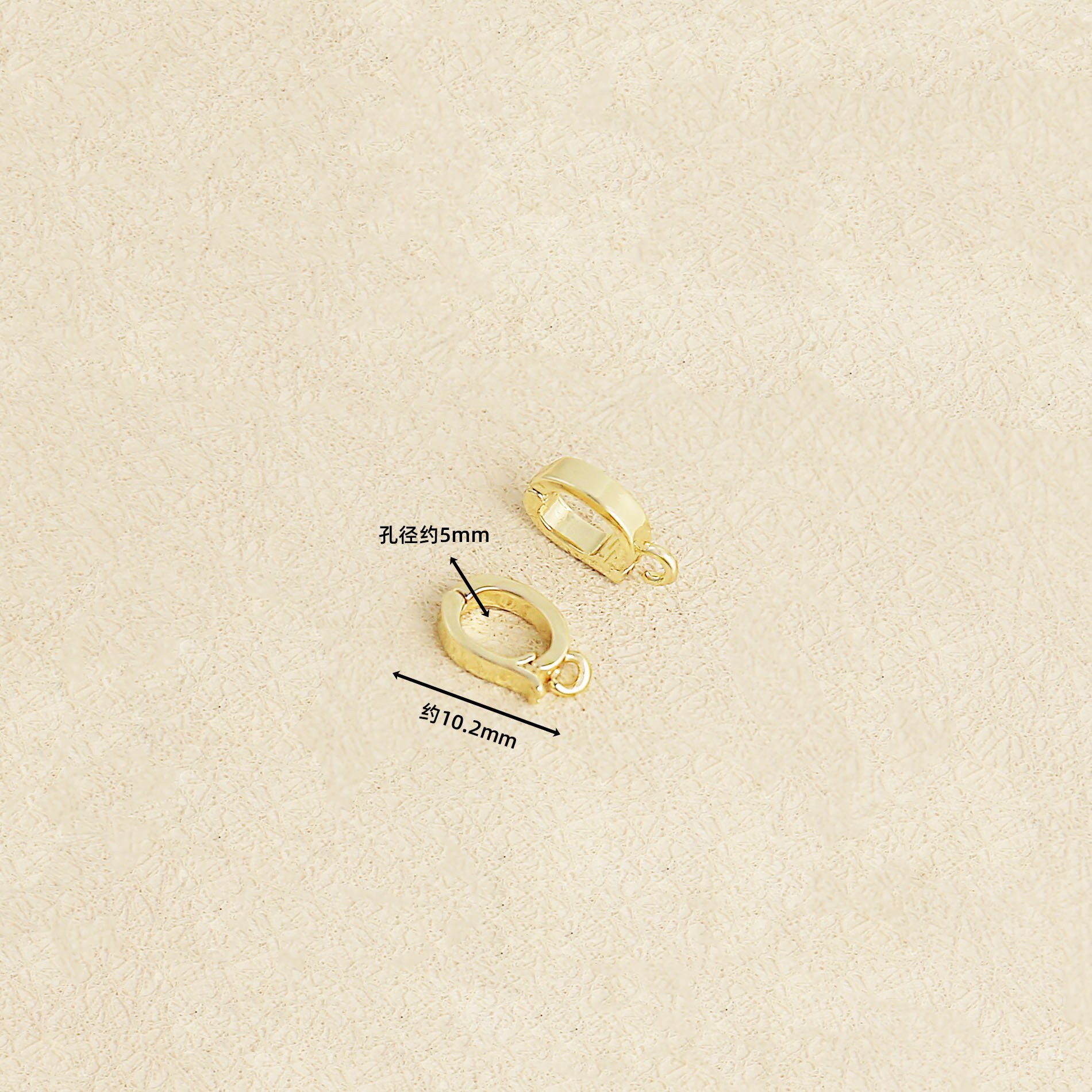 14k real gold electroplating color retention [10x6 glossy d-shaped buckle] yg289