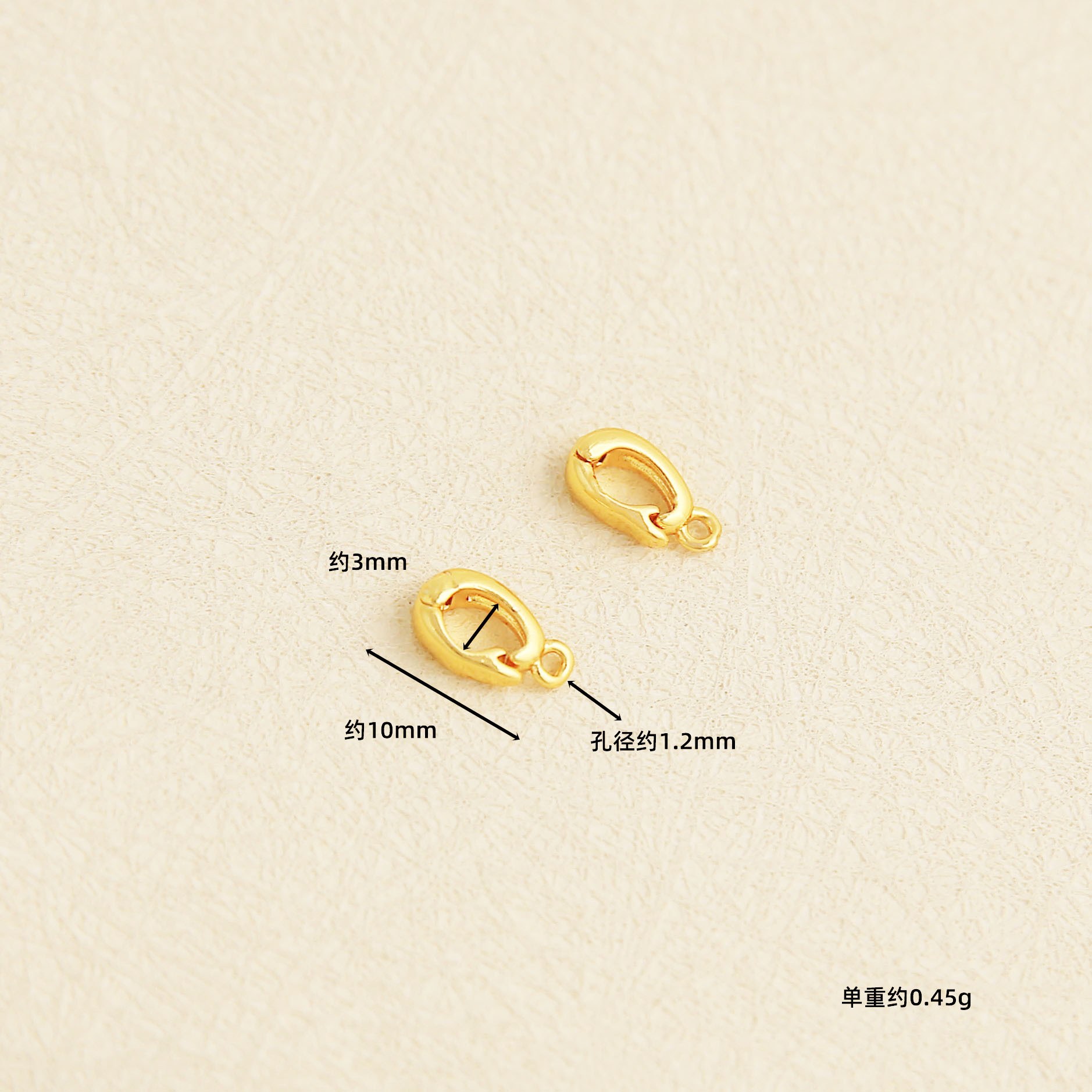 18k real gold electroplating color retention [glossy d-shaped buckle] a294