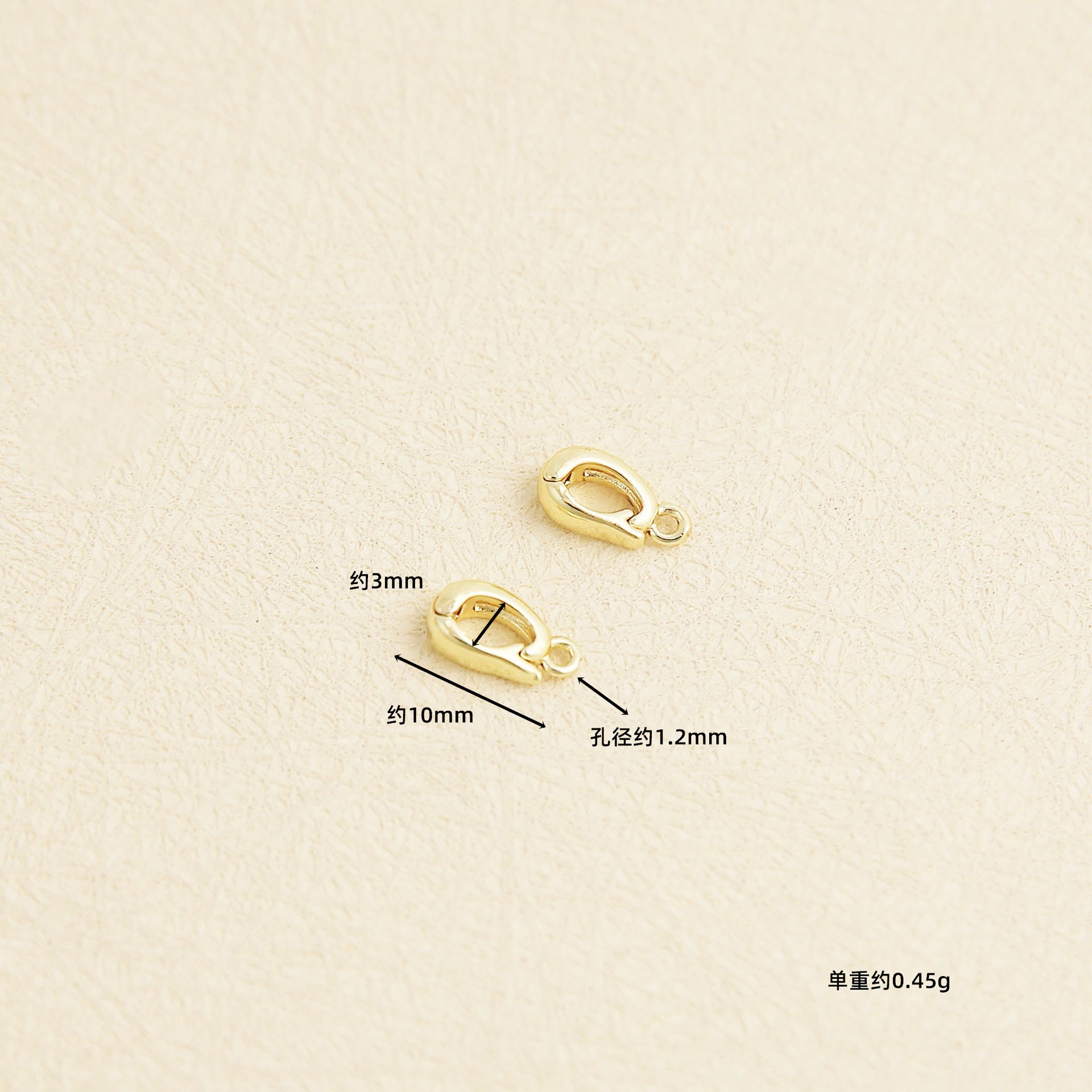 14k real gold electroplating color retention [glossy d-shaped buckle] a294