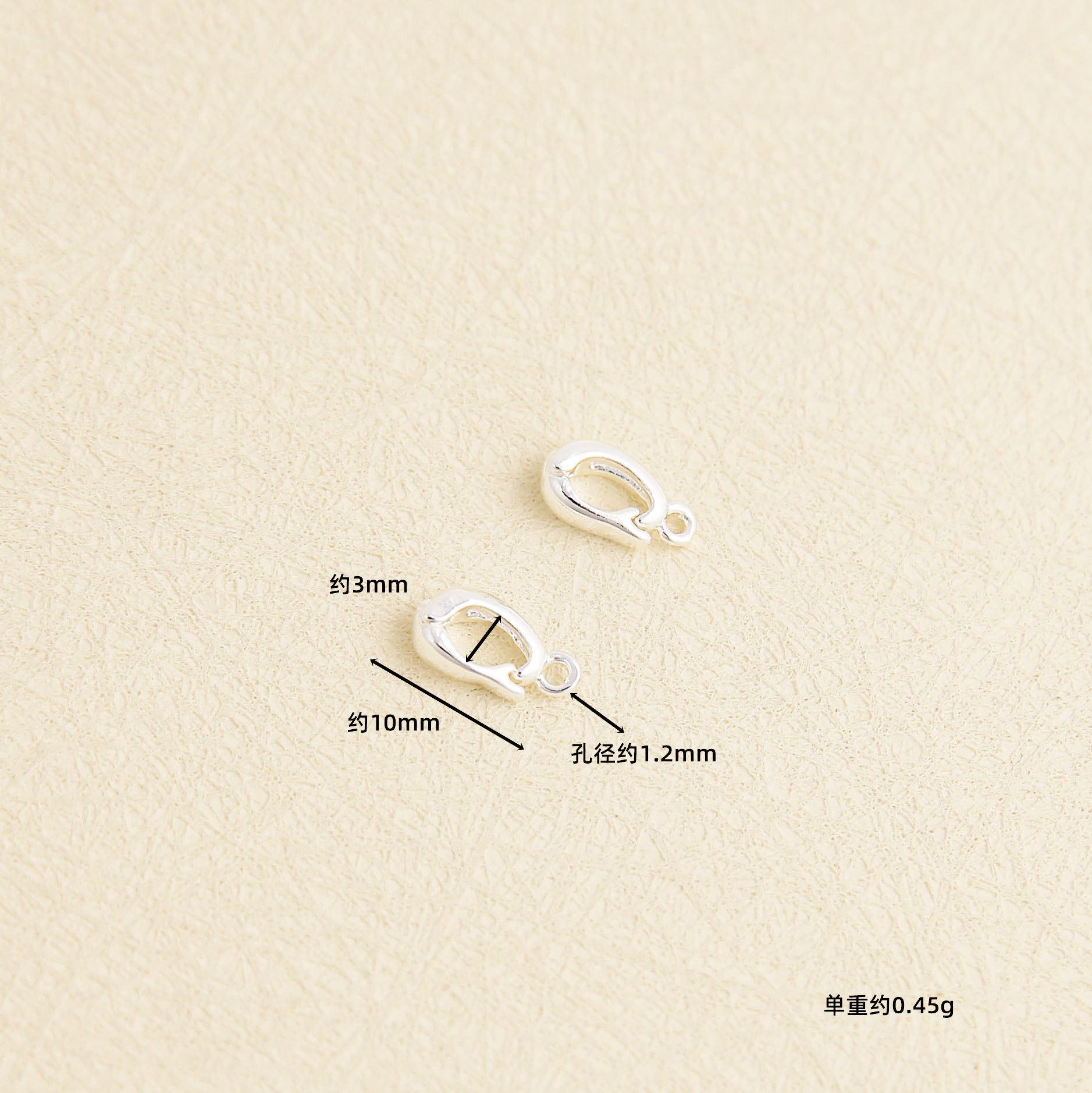 Thick silver electroplating color retention [glossy d-shaped buckle] a294