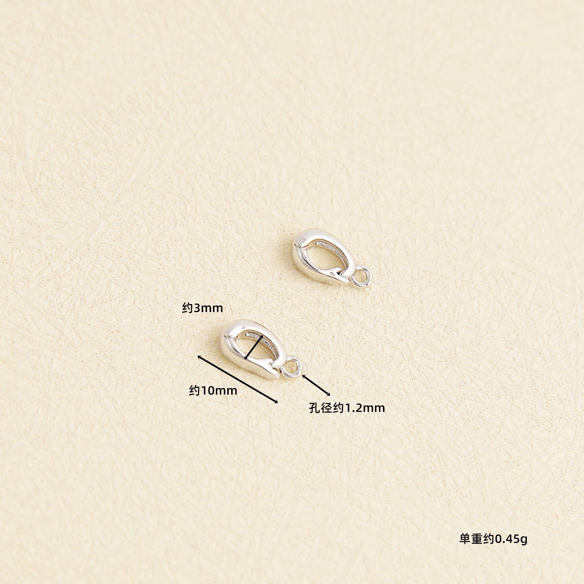 White gold electroplating color retention [glossy d-shaped buckle] a294