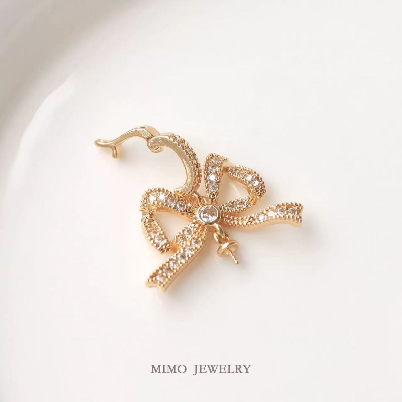 Golden bow universal buckle pendant/1 piece