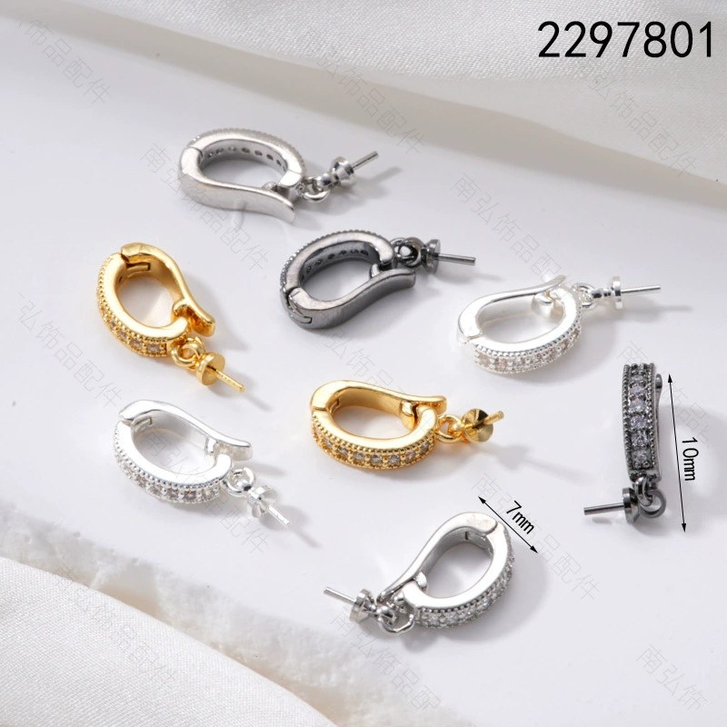 18k Gold-Plated Color-Preserving Pearl Necklace Pendant Clasp Universal Clasp with Eye Pin Empty Setting Accessories DIY Original Design
