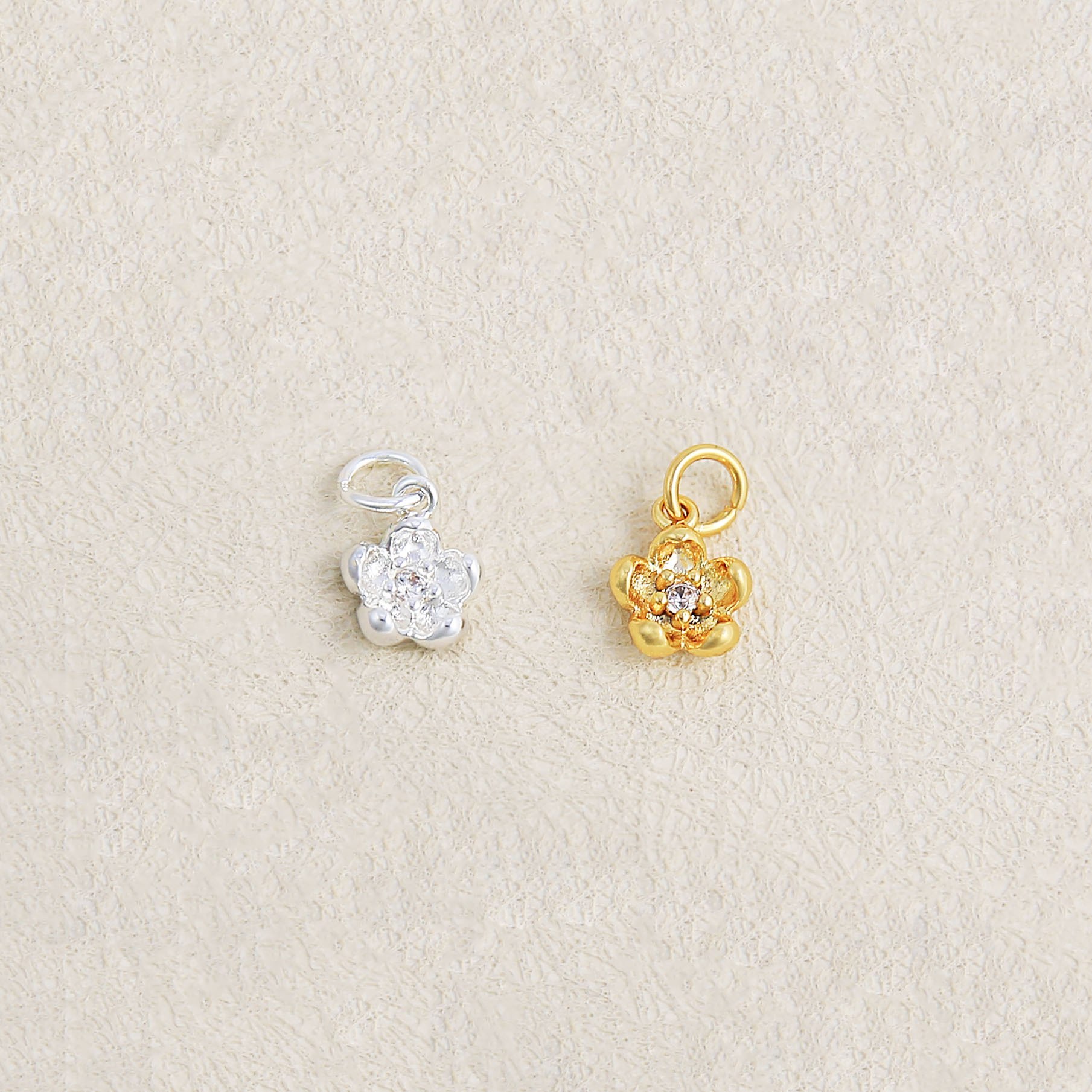 Thick silver electroplating color retention [hanging circle zircon peach blossom pendant] ys495